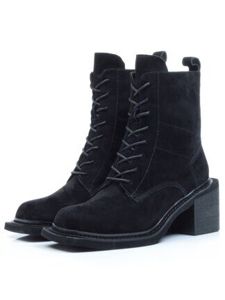 04-SE21W-2B BLACK Ботинки зимние женские (натуральная замша, натуральный мех) размер 34